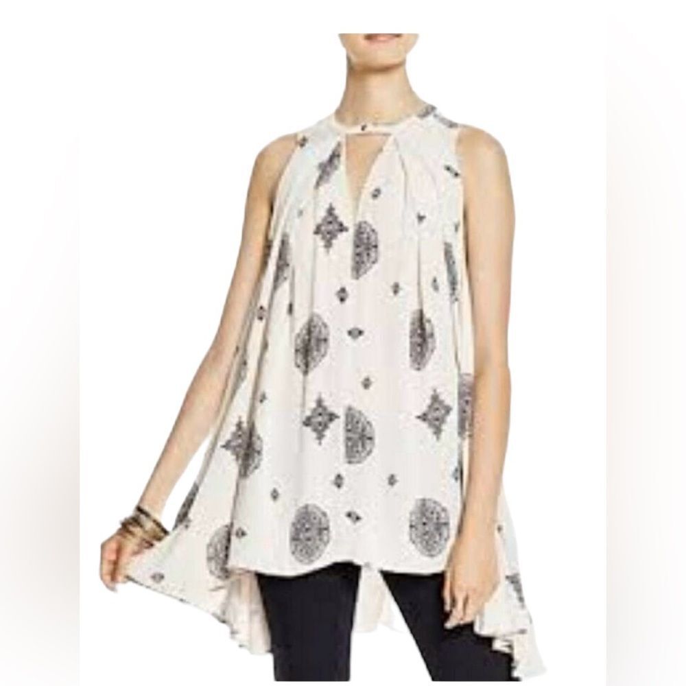 Free people swing tunic shirt dress, cream, size XS